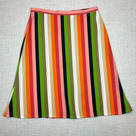 Gianni Bini Multicolored Striped Skirt Size 12 Midi A Line Candy Stripe - Picture 2 of 9